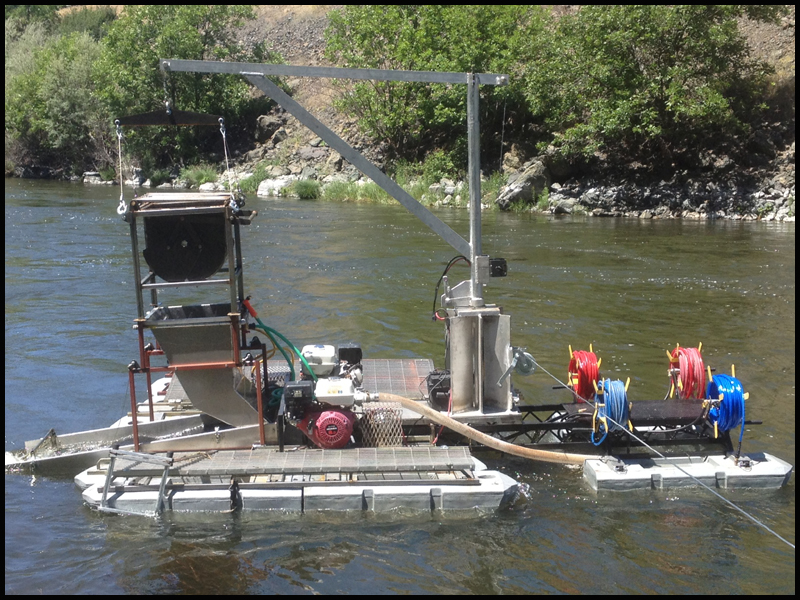 Jay Myers was operating this experimental underwater power sluice when he was killed on the Upper Klamath River on Sunday, July 8th, 2012.